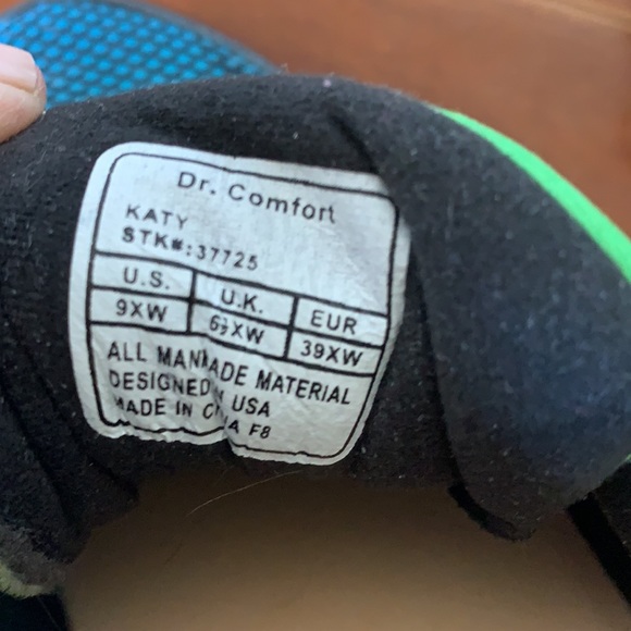 Dr. Comfort Katy Athletic Shoe Green/Turquoise - Picture 7 of 10